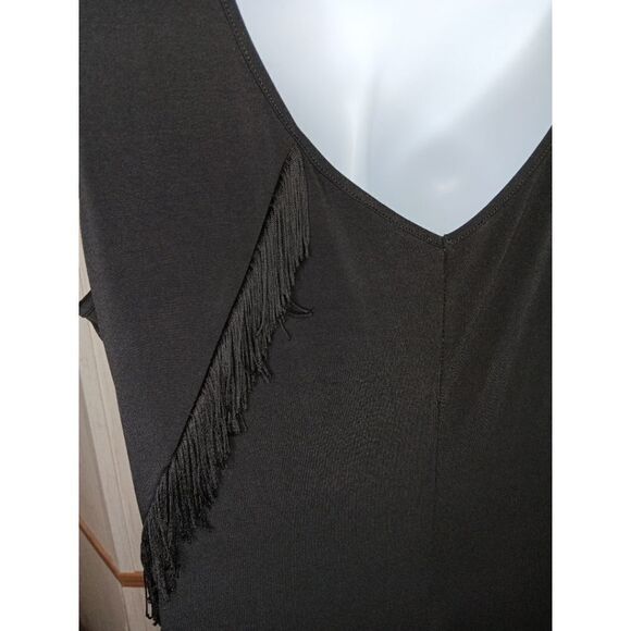 Lane Bryant Black Flapper Style Fringe Dress 20 - Picture 5 of 13